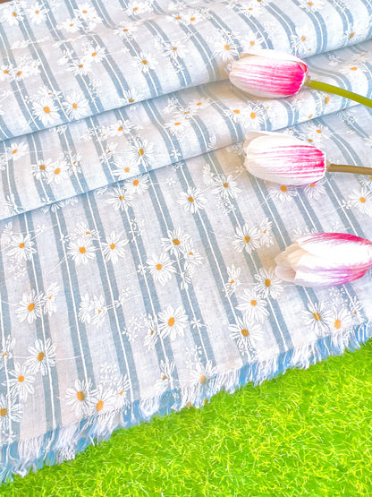 Printed Cotton Stripes Daisy