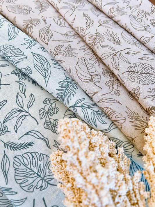 Printed Linen Palm