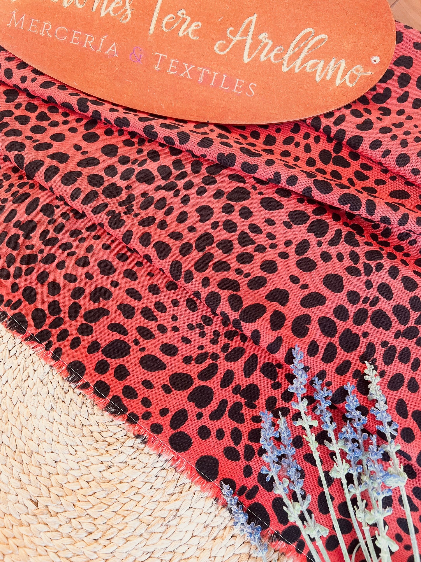 Printed Linen Orange Cheetah