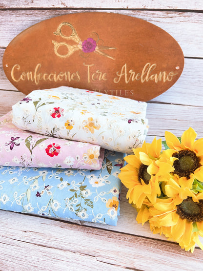 Printed Embroidered Cotton Spring Garden