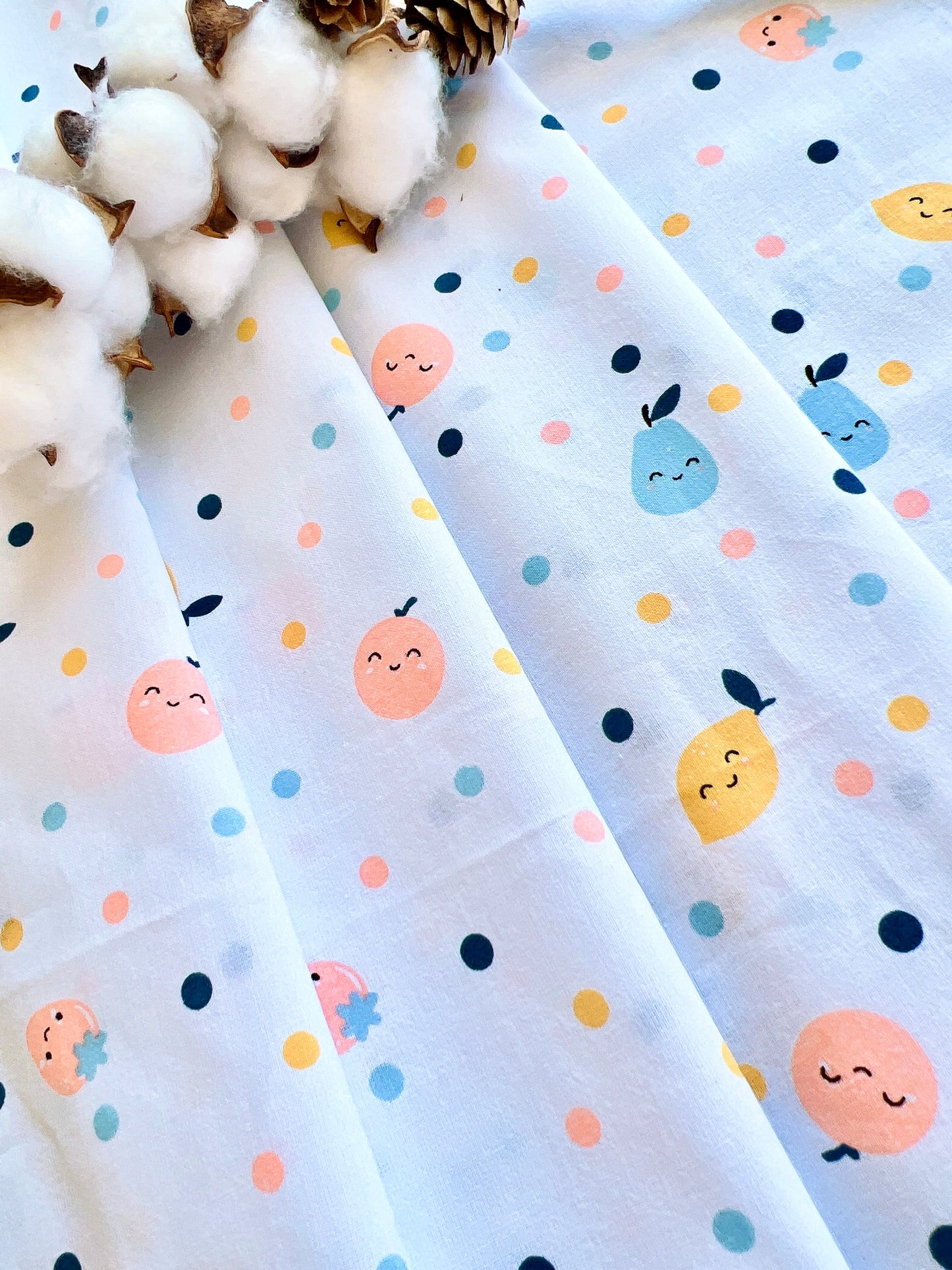 Printed Cotton Happy Fruit