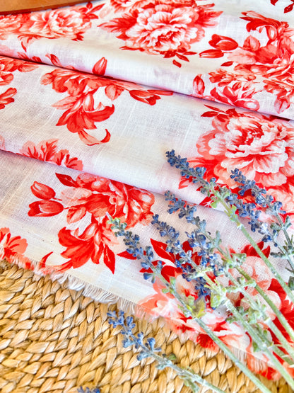 Printed Linen Peony