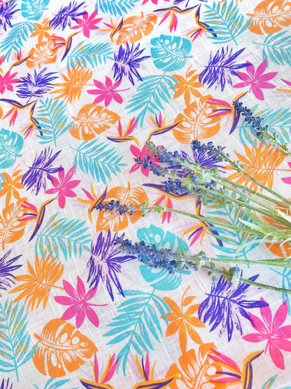 Printed Linen Caribbean Colors