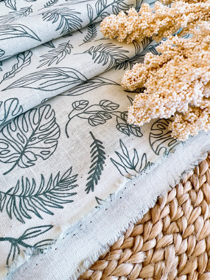 Printed Linen Palm