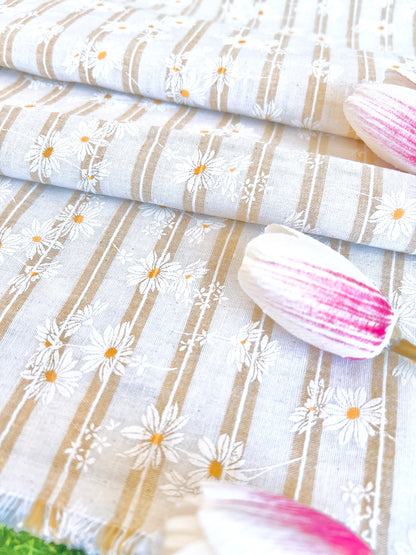 Printed Cotton Stripes Daisy